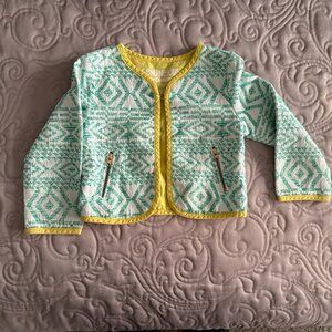 Genuine Kids from Oshkosh, White and green Aztec print jacket, size 18 months